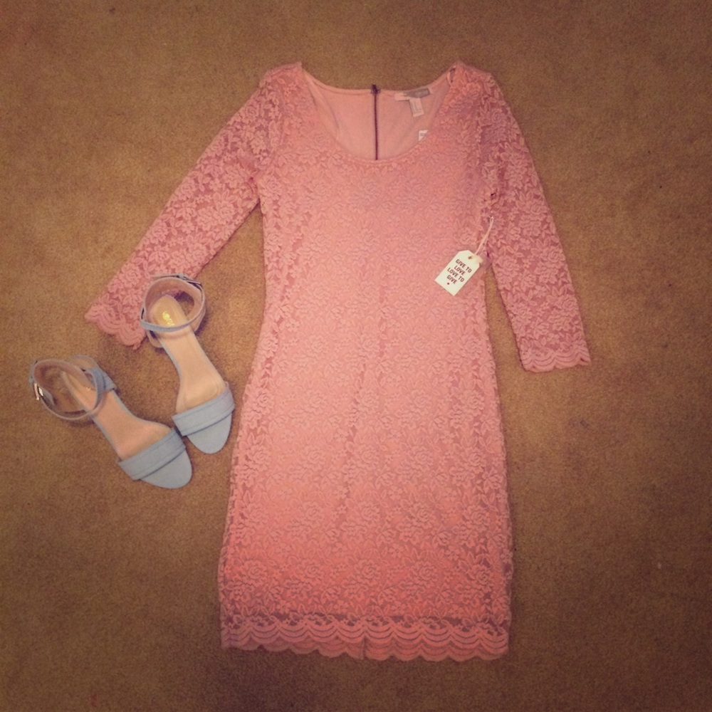 Blush lace dress